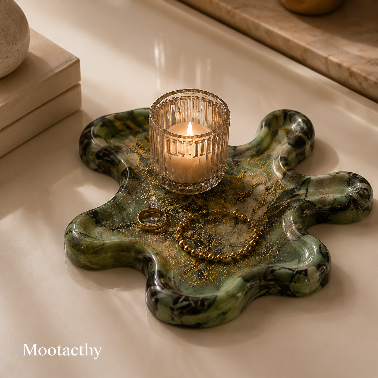 Mootacthy Emerald River Organic Sculptural Tray