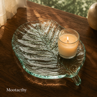 Mootacthy Botanical Leaf Glass Sculptural Tray